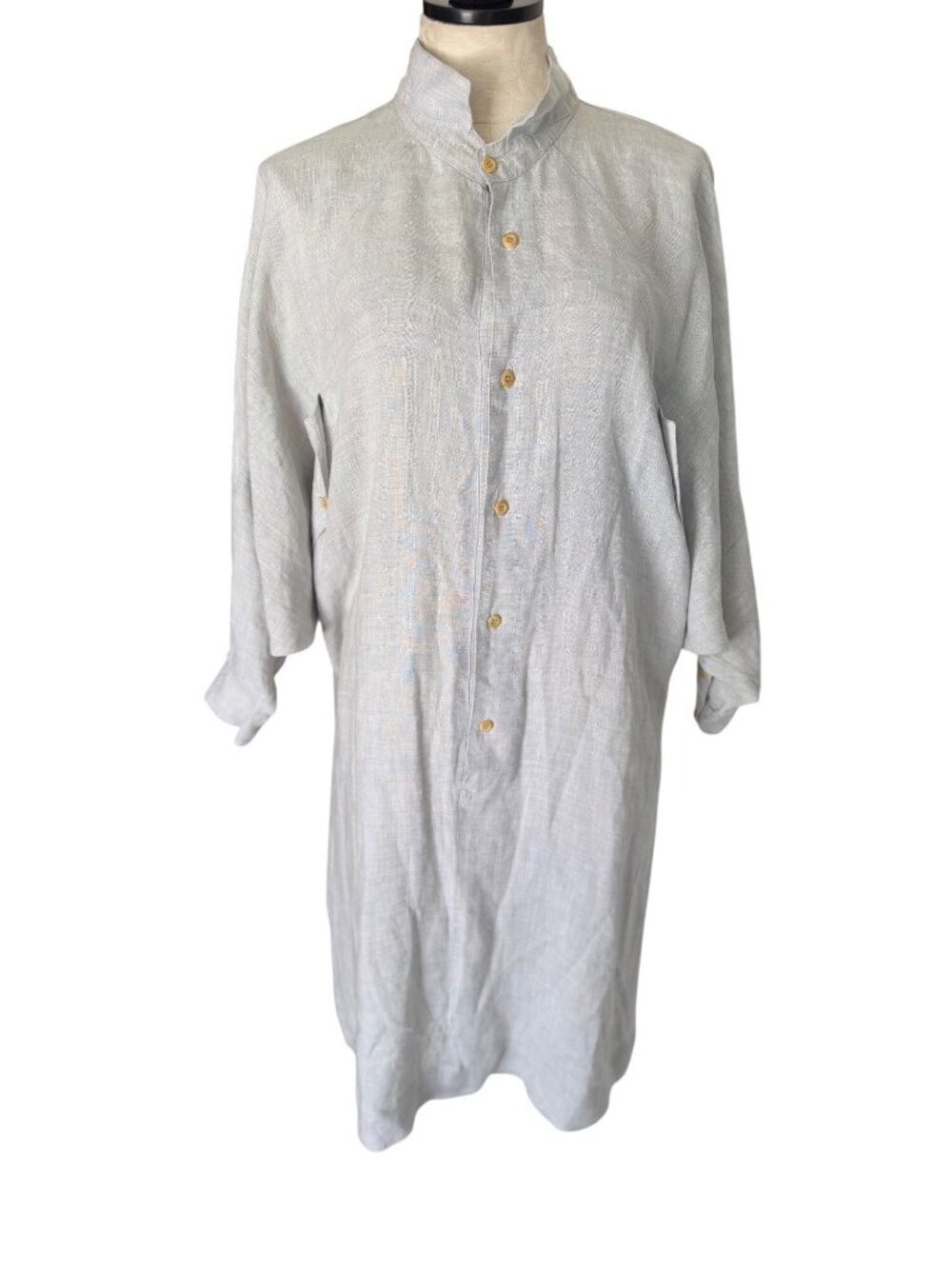 Marithe Francois Girbaud Long-sleeved Shirtdress Size S Linen Lagenlook Vintage